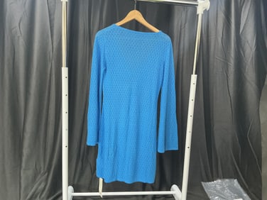 Saodimallsu Blue Knit Long Sleeve Dress, Size Large