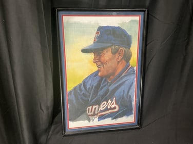 Framed Nolan Ryan Portrait Print – Texas Rangers Legend