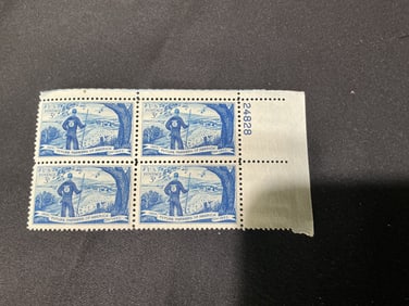 1953 U.S. 3¢ Future Farmers of America Plate Block (4)