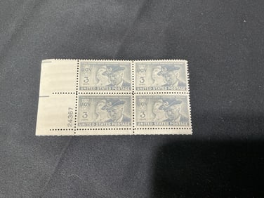 1951 U.S. 3¢ United Confederate Veterans Final Reunion Plate Block (4)