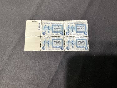 1948 U.S. 3¢ Youth Month' Plate Block (4)