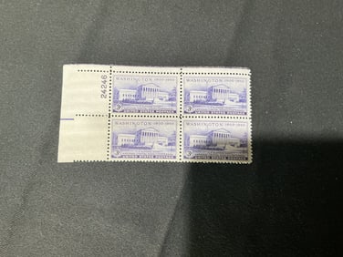 1950 U.S. 3¢ Washington National Capital Sesquicentennial Supreme Court Plate Block (4)