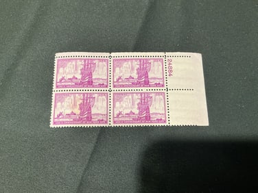 1953 U.S. 300th Anniversary of New York City 3¢ Stamp Block