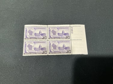 Wisconsin Statehood Centennial 3¢ Stamp Block