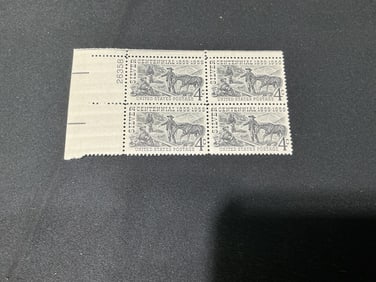 U.S. 4c Nevada Statehood CentennialSilver Centennial plate block of 4