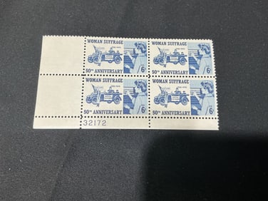 U.S. 6c Woman Suffrage 50th Anniversary 1920-1970 plate block of 4