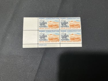 U.S. 4c Range Conservation plate block of 4