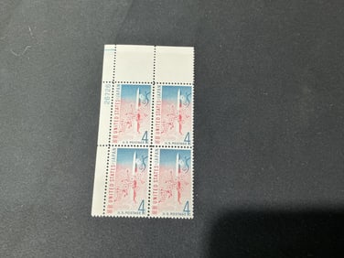 U.S. 4c U.S.-Japan Treaty (1860-1960) plate block of 4