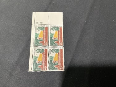 U.S. 4c Forest Conservation plate block of 4