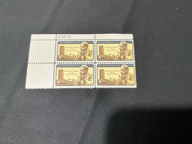 U.S. 4c Dag Hammarskjöld memorial plate block of 4