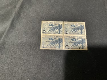 Philippines (U.S. administration) 26cRice Terraces Commonwealth overprint block of 4