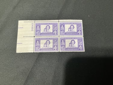 U.S. 4cThe American Woman plate block of 4 (plate no. 26645)