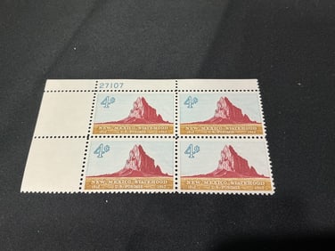 U.S. 4c New Mexico Statehood 1912-1962 plate block of 4