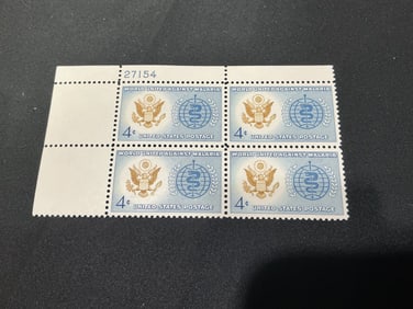 U.S. 4c World United Against Malaria plate block of 4