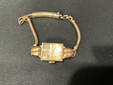 Waltham Rectangular Wristwatch with Expansion Bracelet, Mid-20th Century