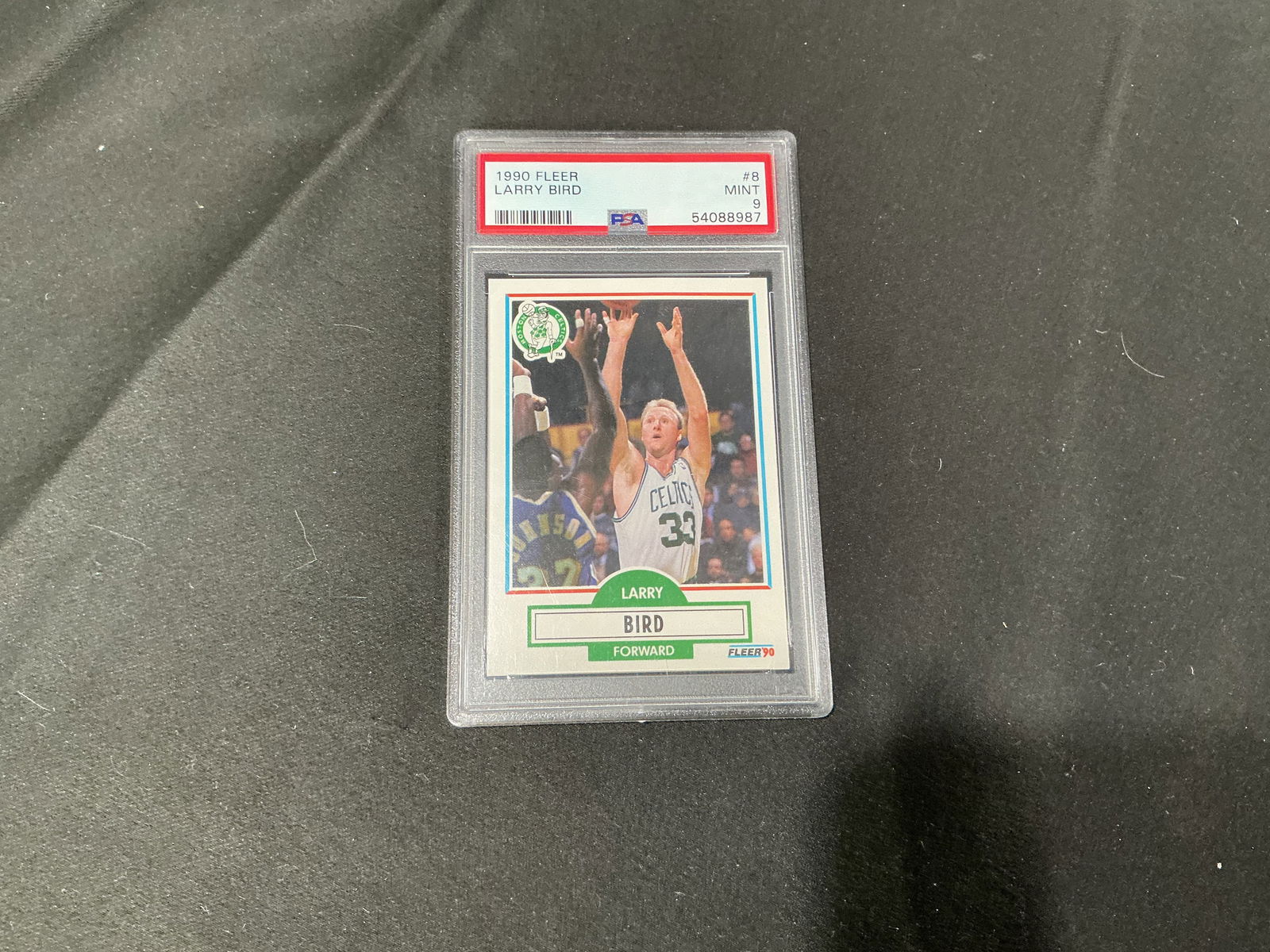 1990-91 Fleer #8 Larry Bird PSA Mint 9 Graded Card - Boston Celtics (Cert #54088987) (1 of 2)