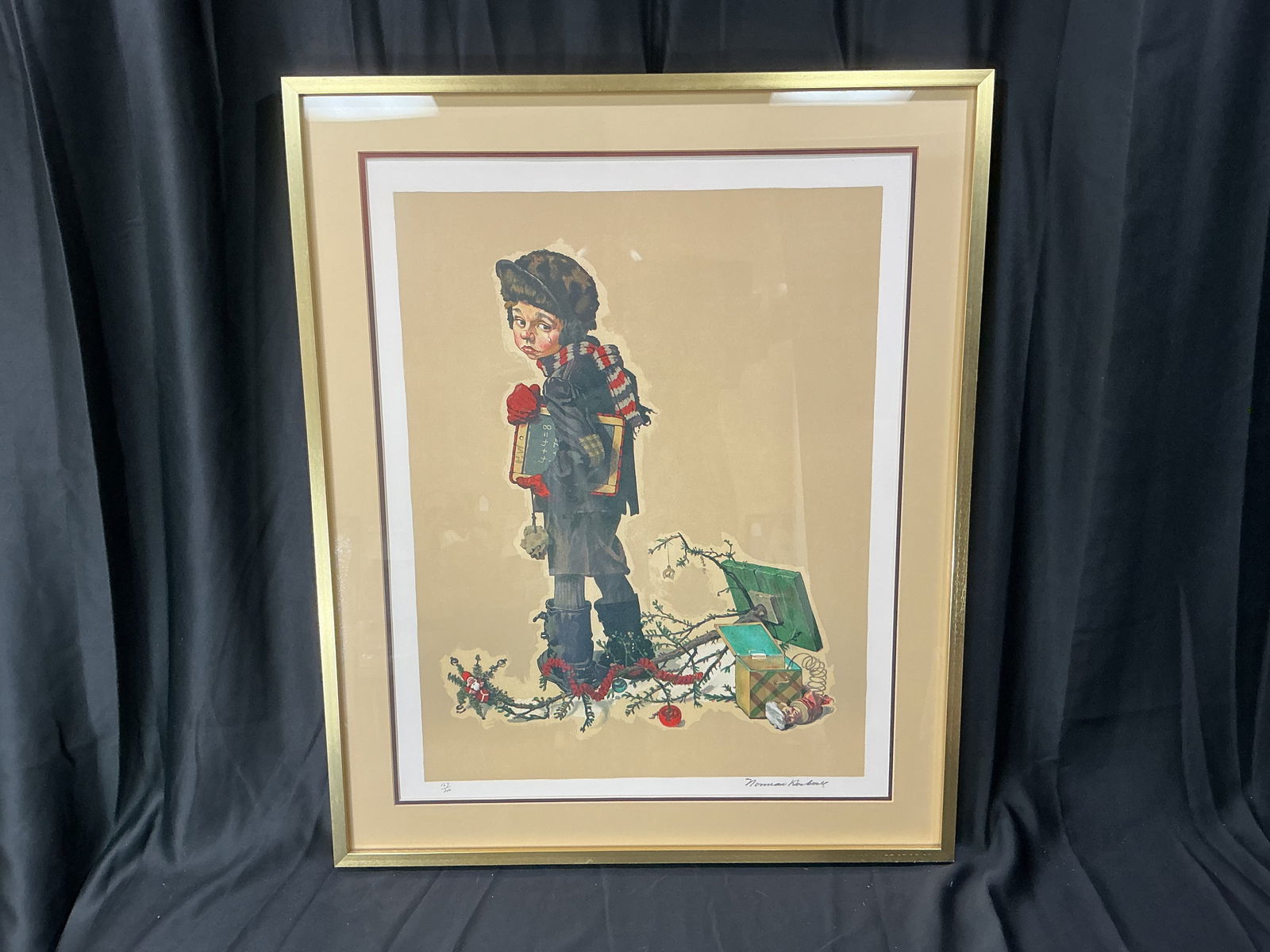 Norman Rockwell 'After Christmas' Limited Edition Lithograph, Signed & Numbered 167/200 (1 of 5)