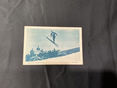 Vintage 'Saut en Ski’ Quabec, Canada' Ski Jumping Postcard