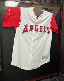 Framed Los Angeles Angels Majestic MLB Genuine Merchandise Jersey