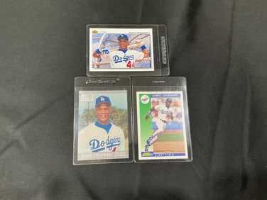 Three Vintage Darryl Strawberry Los Angeles Dodgers Baseball Cards
