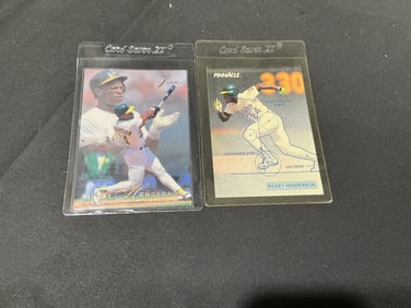 Group of Two Vintage Rickey Henderson Oakland Athletics Baseball Cards