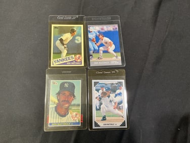 Group of Four Vintage Don Mattingly New York Yankees Baseball Cards