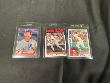 Three Wade Boggs Boston Red Sox Baseball Cards