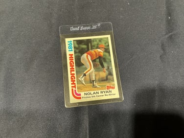 1982 Topps Nolan Ryan 1981 Highlights – Pitches 5th Career No-Hitter