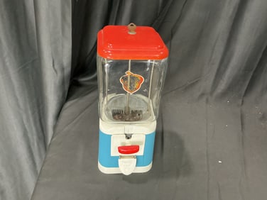 Vintage Acorn Candy Vending Machine (Red/White/Blue)