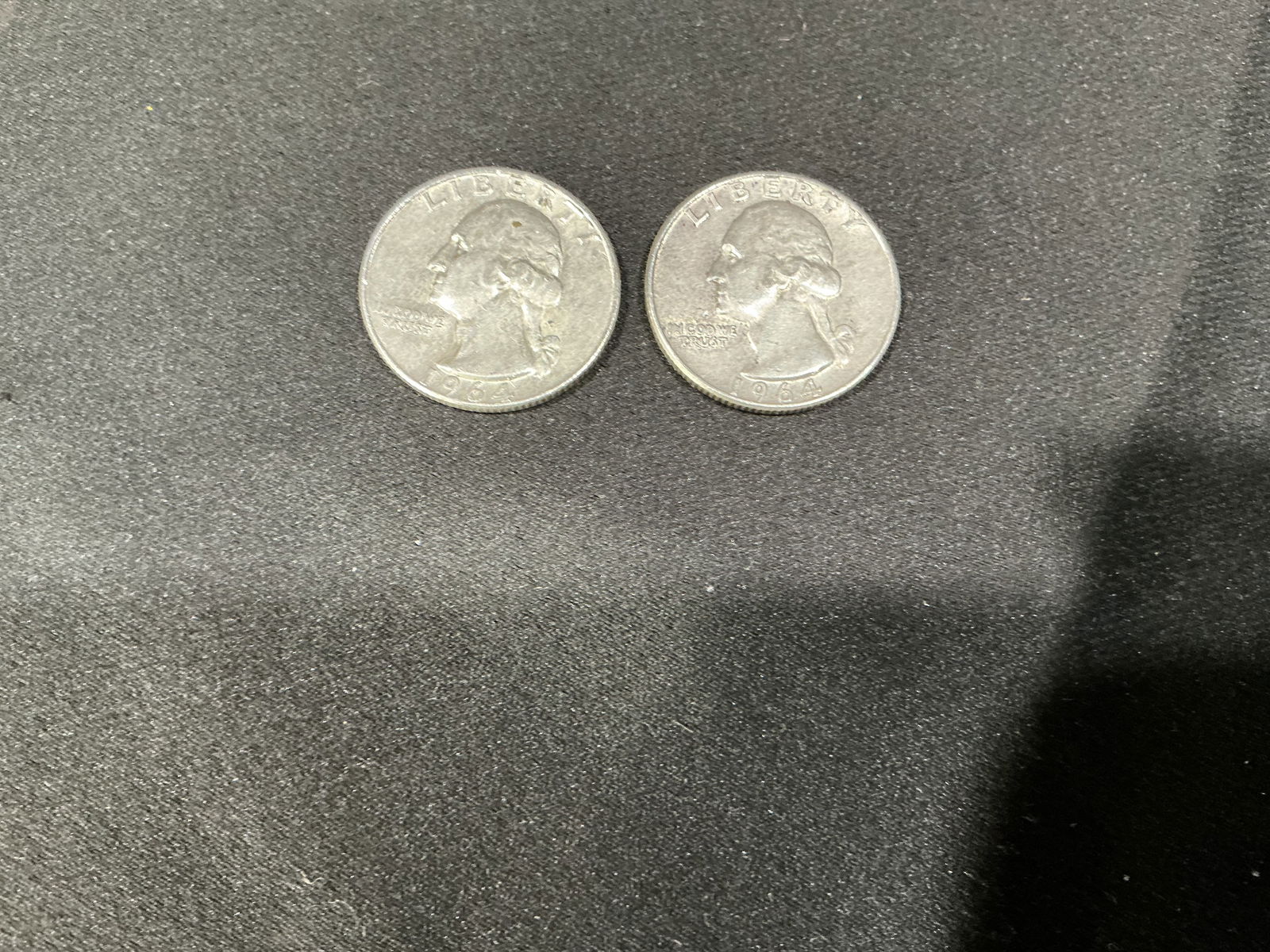 Two 1964 Washington Quarters (90% Silver) (1 of 2)