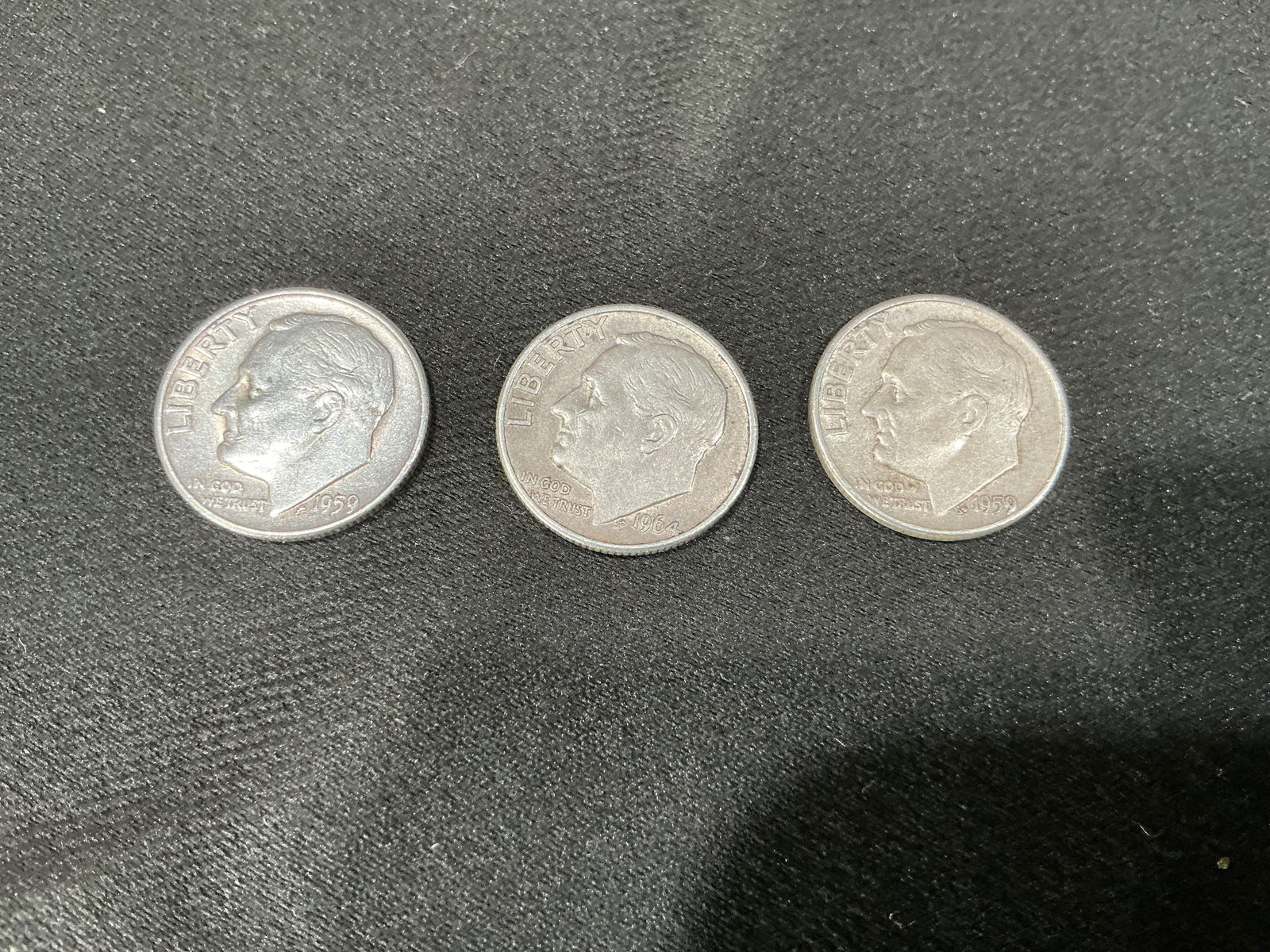 Three Roosevelt Silver Dimes (Pre-1965) (1 of 2)