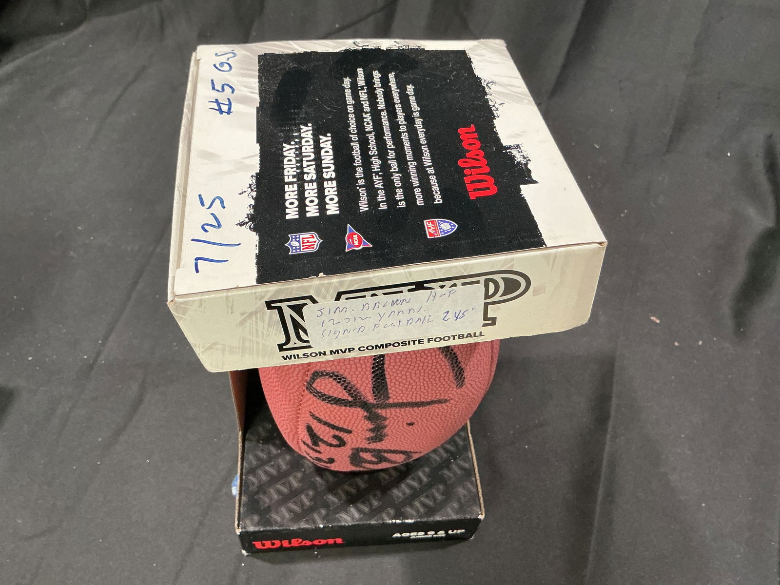 Autographed Wilson MVP Football Signed by Jim Brown: Wilson MVP football signed by Jim Brown. Includes box. Signature not authenticated.