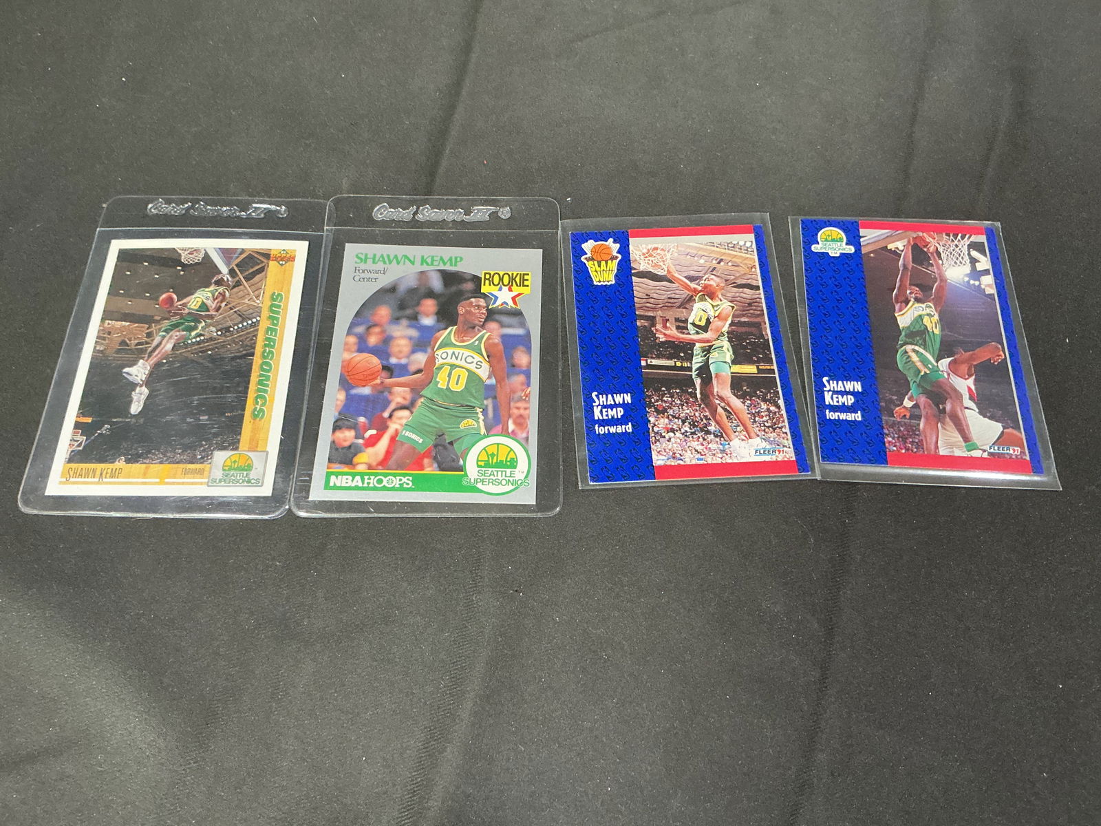 Group of Vintage Shawn Kemp Seattle SuperSonics NBA Basketball Cards (4) (1 of 2)