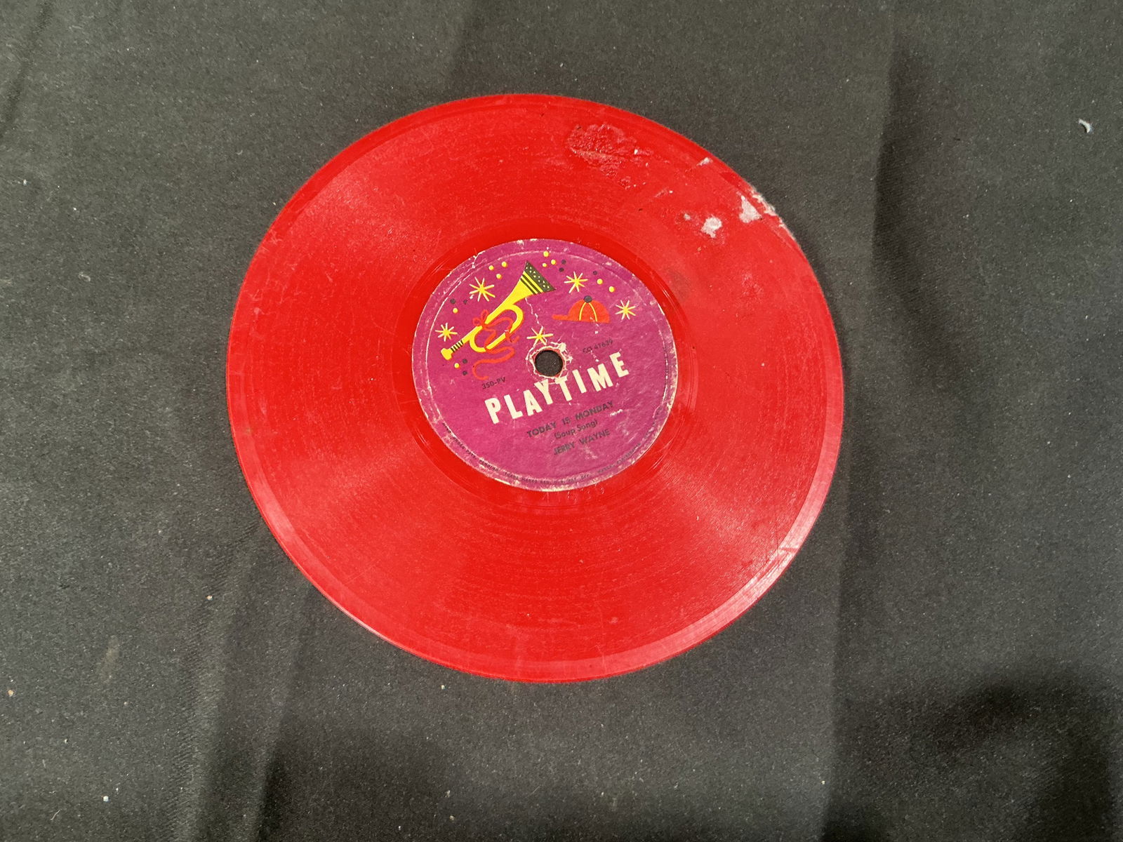 Vintage Red Playtime Children’s Record – Jerry Wayne (1 of 2)
