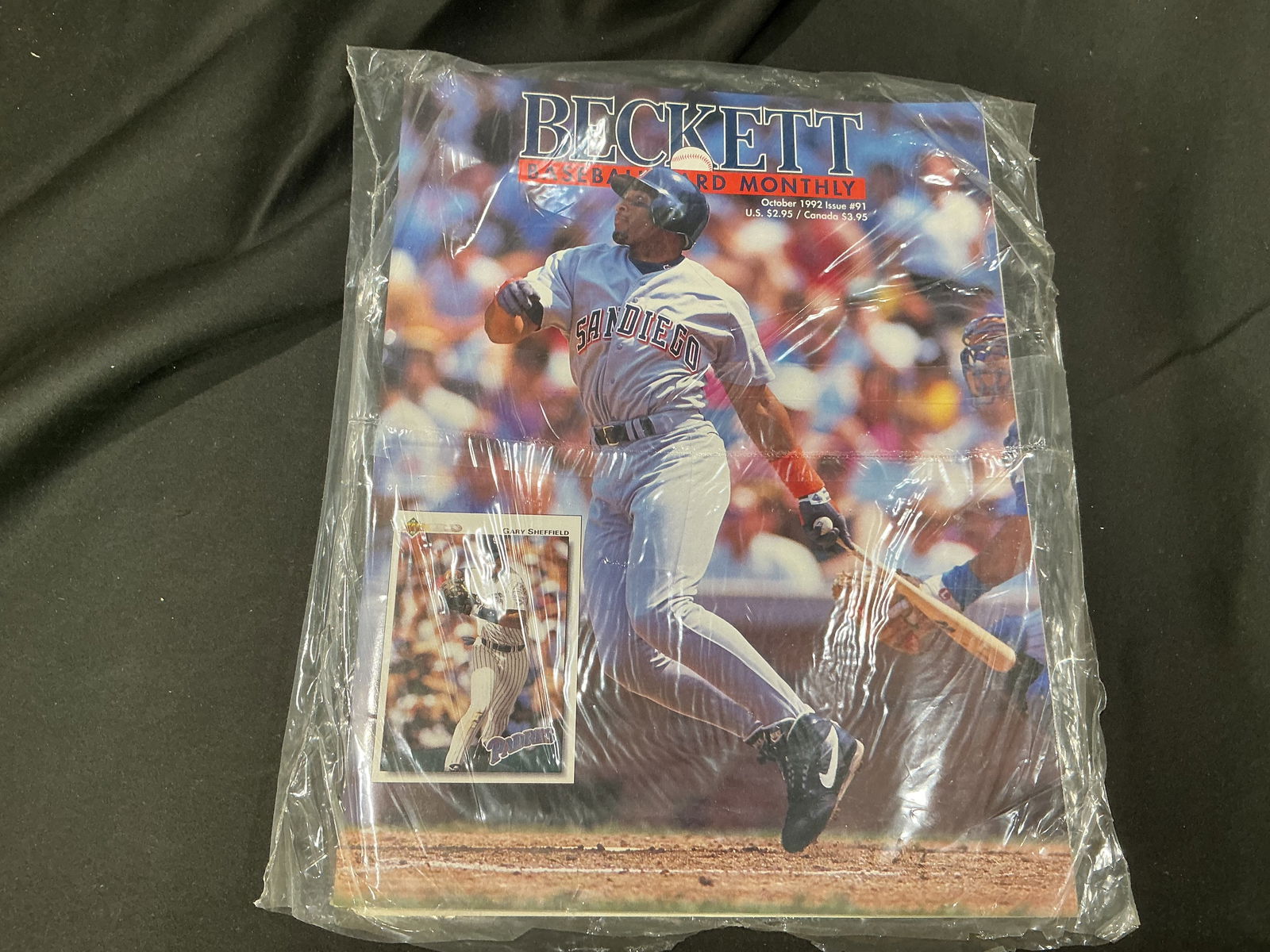 Beckett Baseball Card Monthly Magazine with Gary Sheffield Cover and Ultra Pro Order Insert: Vintage Beckett Baseball Card Monthly magazine featuring Gary Sheffield on the cover, sealed in original plastic. Includes original Beckett Binders and Ultra Pro Pages order form insert. Well preserve