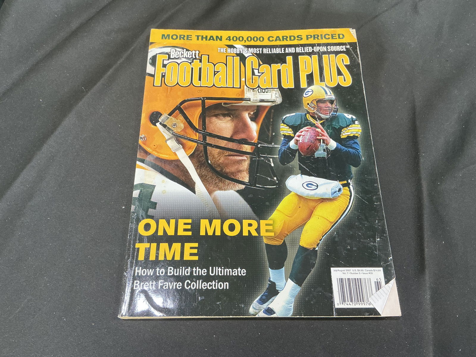 Beckett Football Card Plus Magazine & Playoff Absolute Memorabilia Insert: Beckett Football Card Plus magazine with Playoff Absolute Memorabilia 2002 promotional insert featuring Adrian Peterson. Includes cover and insert page.