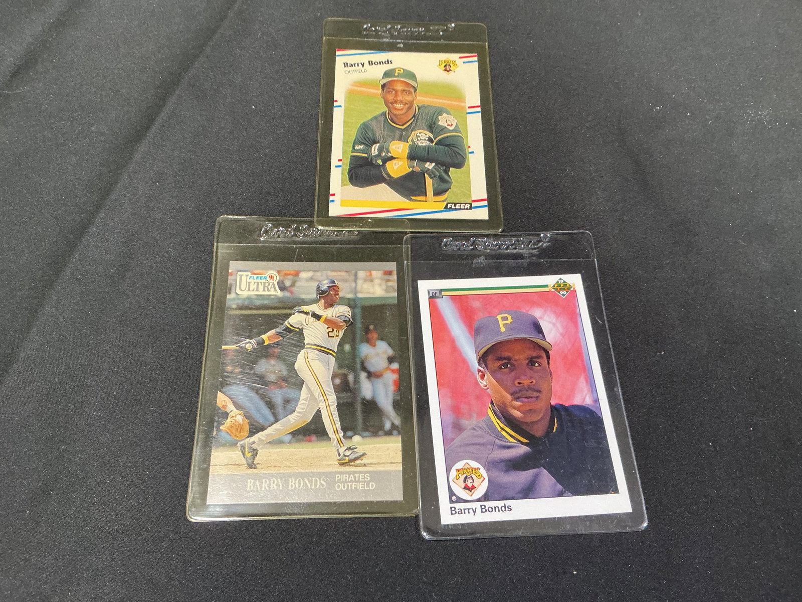Three Vintage Barry Bonds Pittsburgh Pirates Baseball Cards (1 of 2)