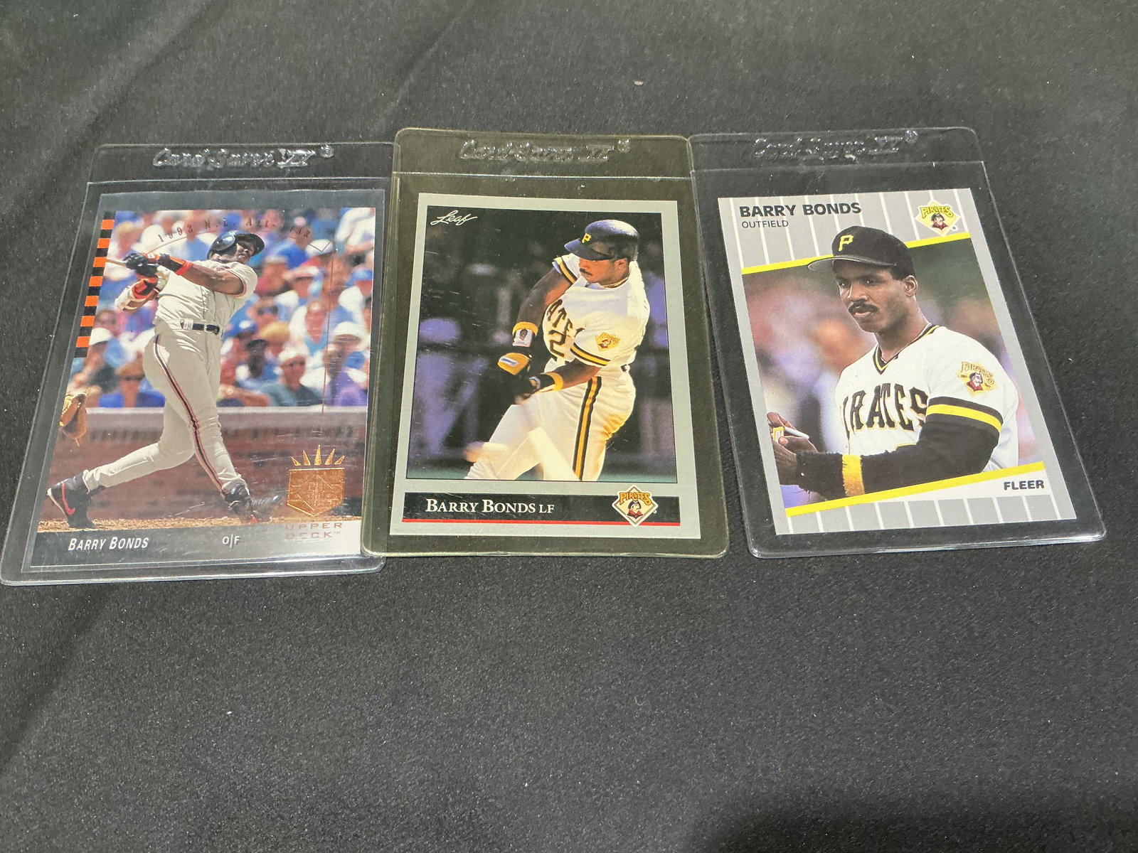 Group of Three Vintage Barry Bonds Pittsburgh Pirates Baseball Cards (1 of 2)