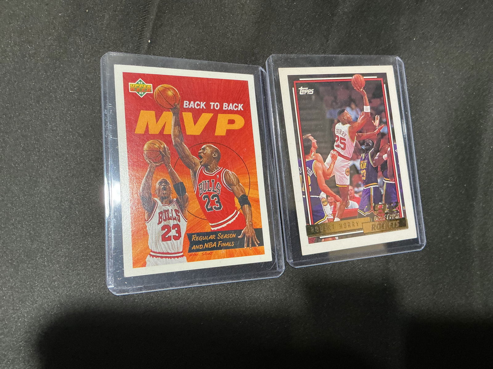 Two trading cards incl. Michael Jordan Back-to-Back MVP & Robert Horry (1 of 2)