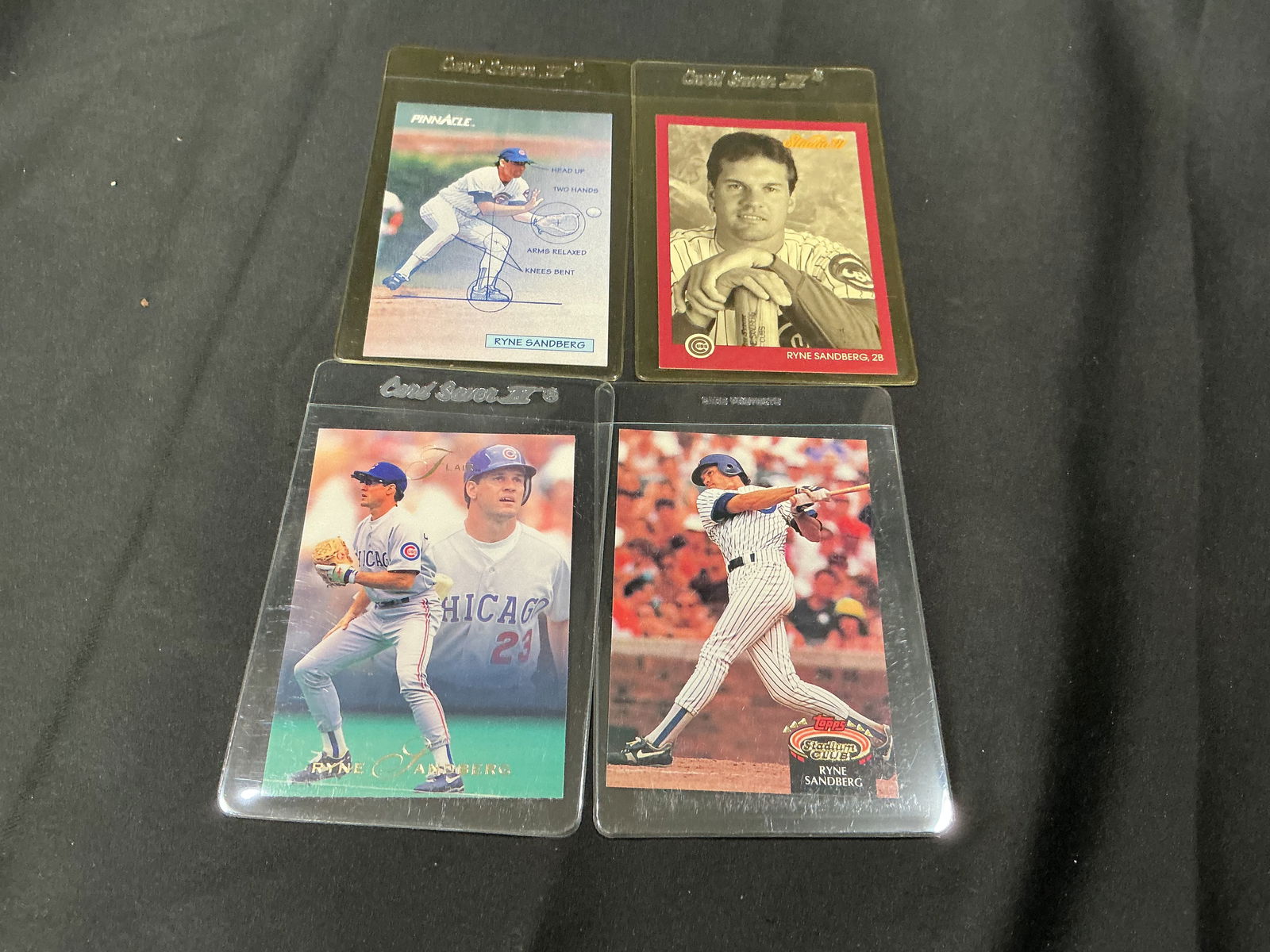 Four vintage Ryne Sandberg Chicago Cubs baseball trading cards (1 of 2)