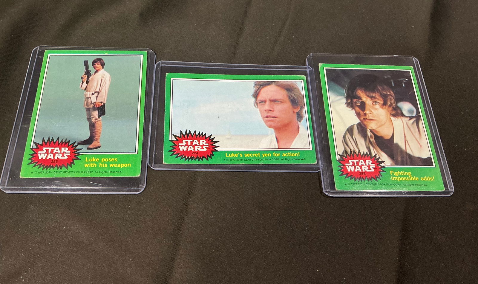 Three 1977 Topps Star Wars cards - Luke Skywalker scenes (1 of 1)