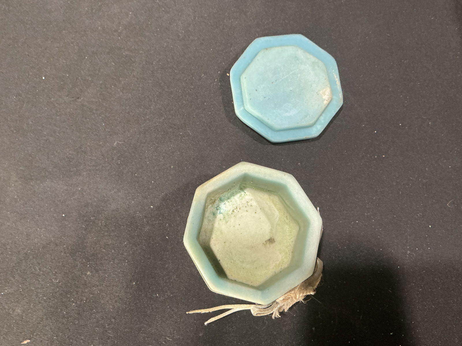 Blue Octagonal Trinket Box with Butterfly - 2