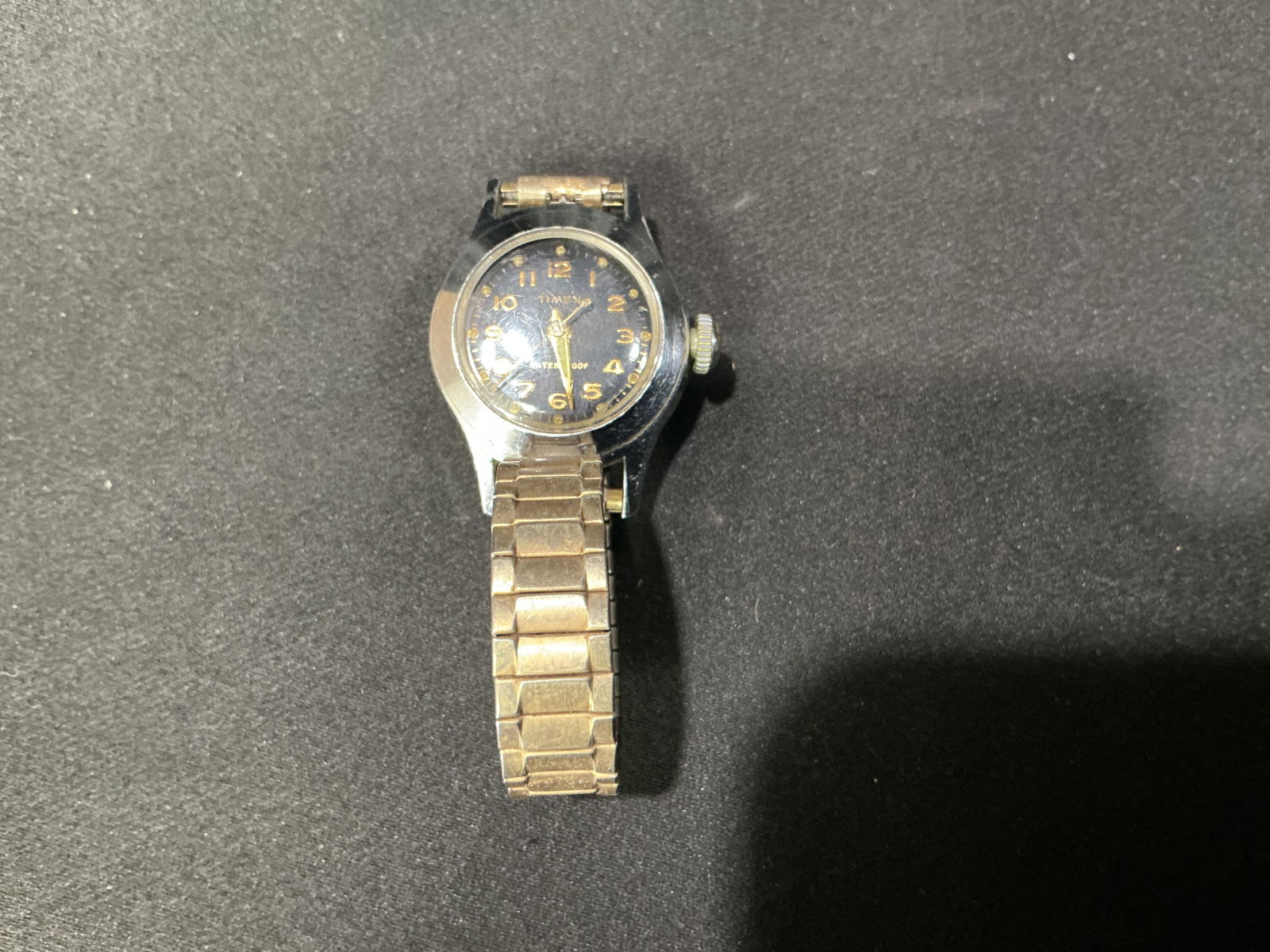 Timex Wristwatch, Black Dial, Stainless Steel Case with Expansion Bracelet (1 of 2)