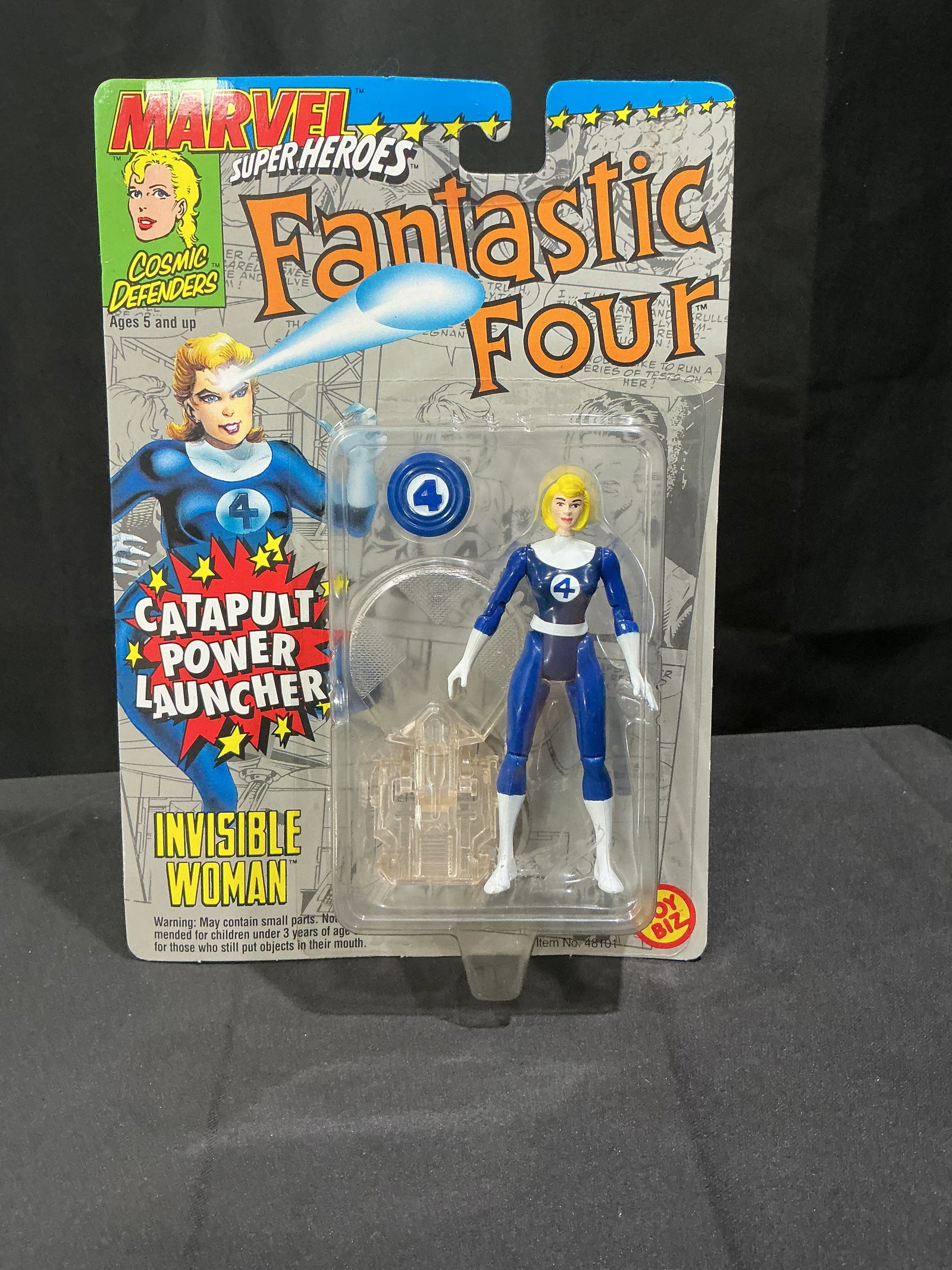 Marvel 1994 Fantastic Four Invisible Woman Figure with Catapult Power Launcher By Toy Biz (1 of 2)