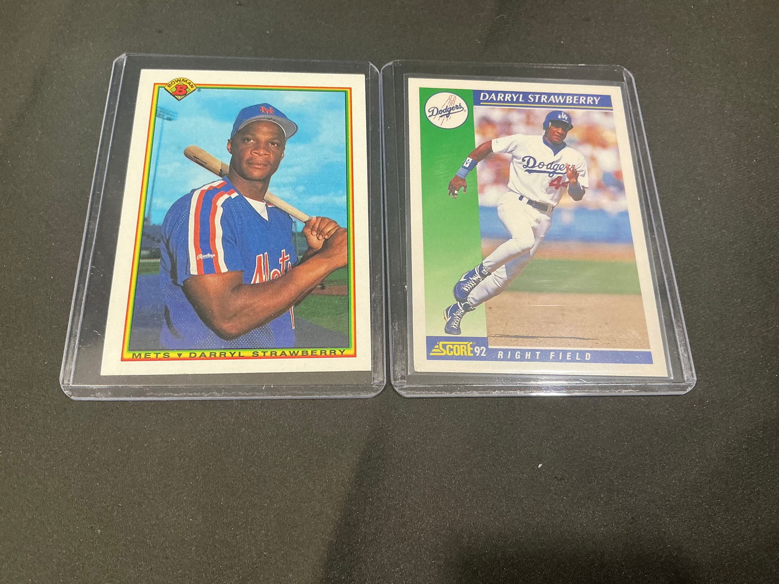 Darryl Strawberry New York Mets and Los Angeles Dodgers Baseball Cards (1 of 2)