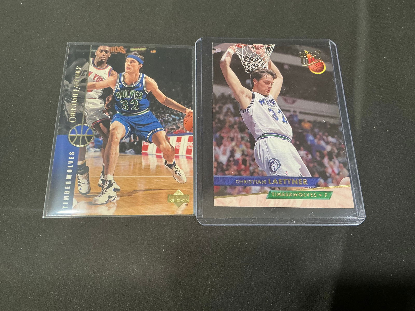 Two Christian Laettner Minnesota Timberwolves Basketball Cards (1 of 2)