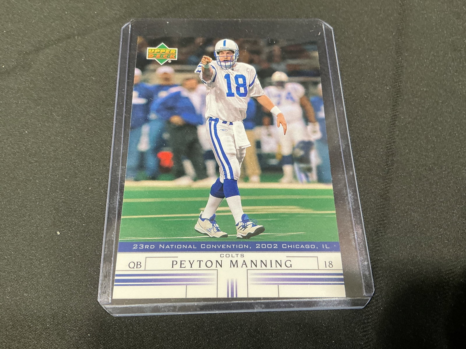 2002 Upper Deck Spokesman Set Peyton Manning Indianapolis Colts National Convention Card (1 of 2)
