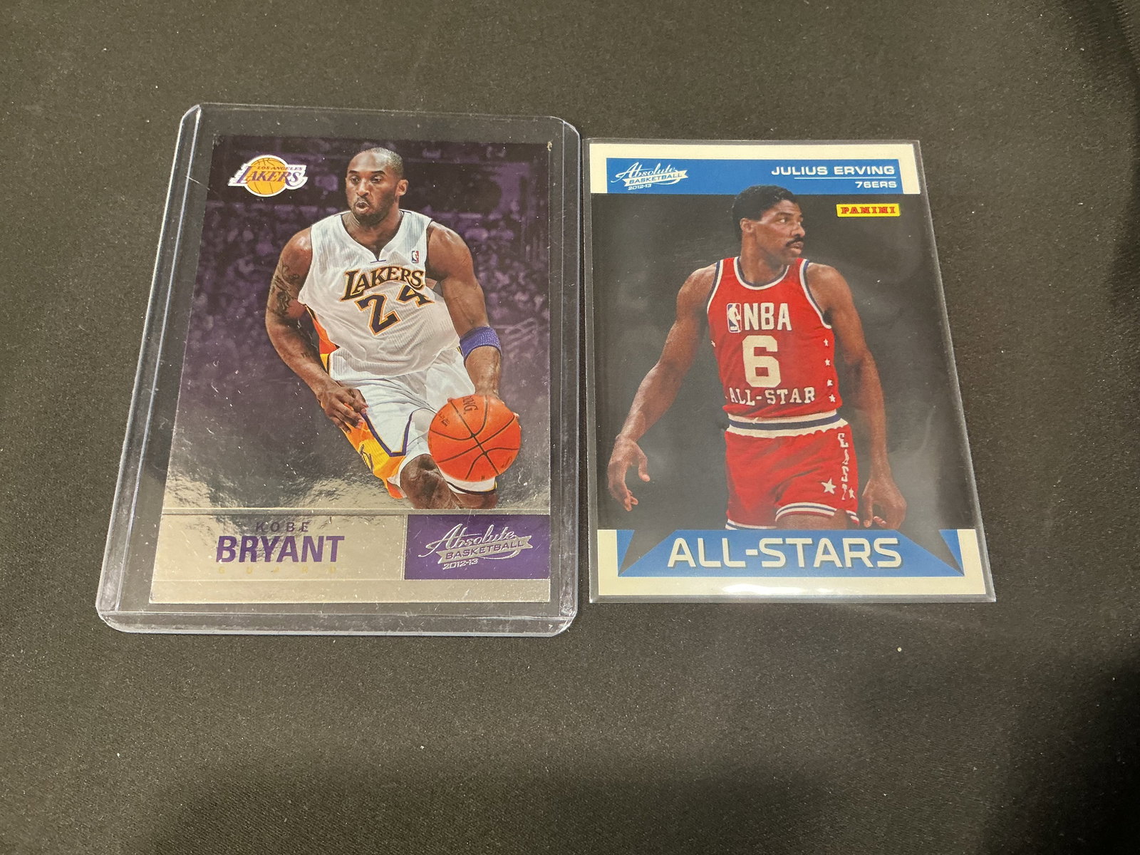 Kobe Bryant and Julius Erving 2012 Panini Absolute Basketball Cards (1 of 2)