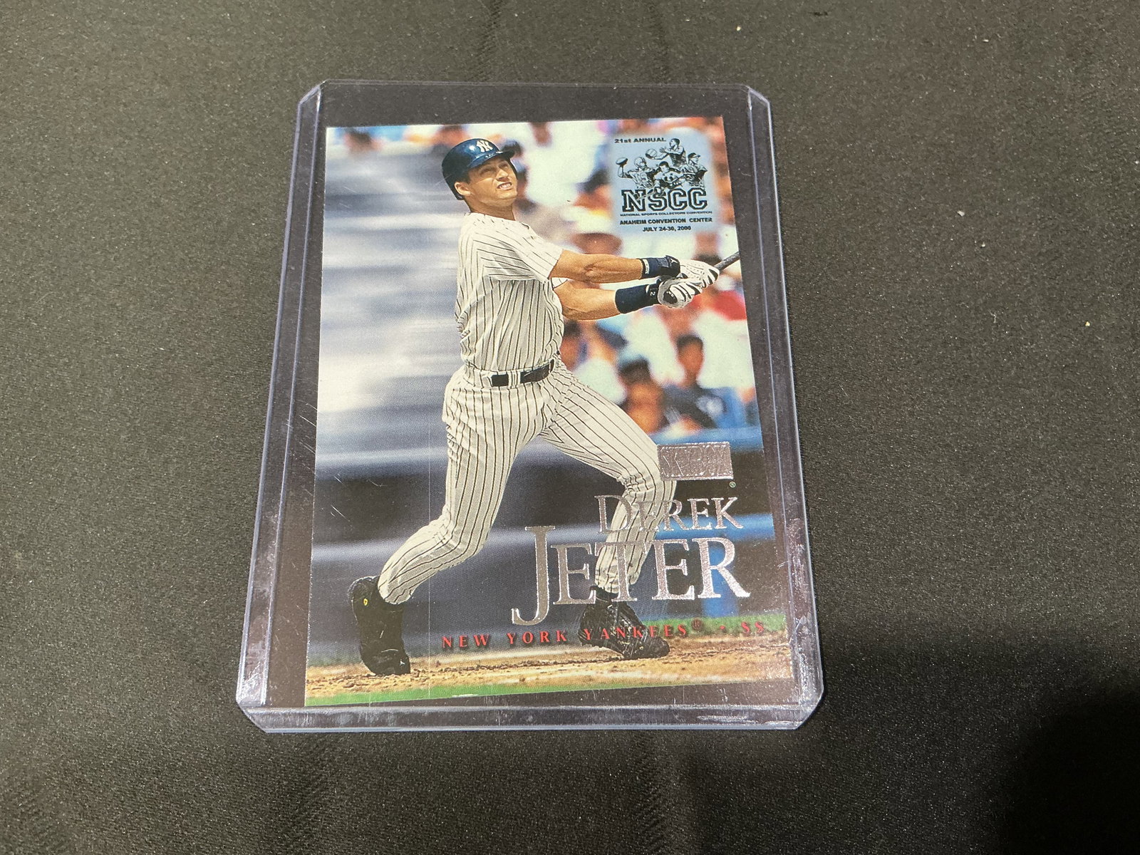 Derek Jeter New York Yankees Fleer Skybox Card Late 1990s Issue: Derek Jeter Fleer Skybox baseball card featuring the New York Yankees Hall of Fame shortstop during his late 1990s dynasty era. Captures Jeter during the peak of the Yankees championship run. A desira