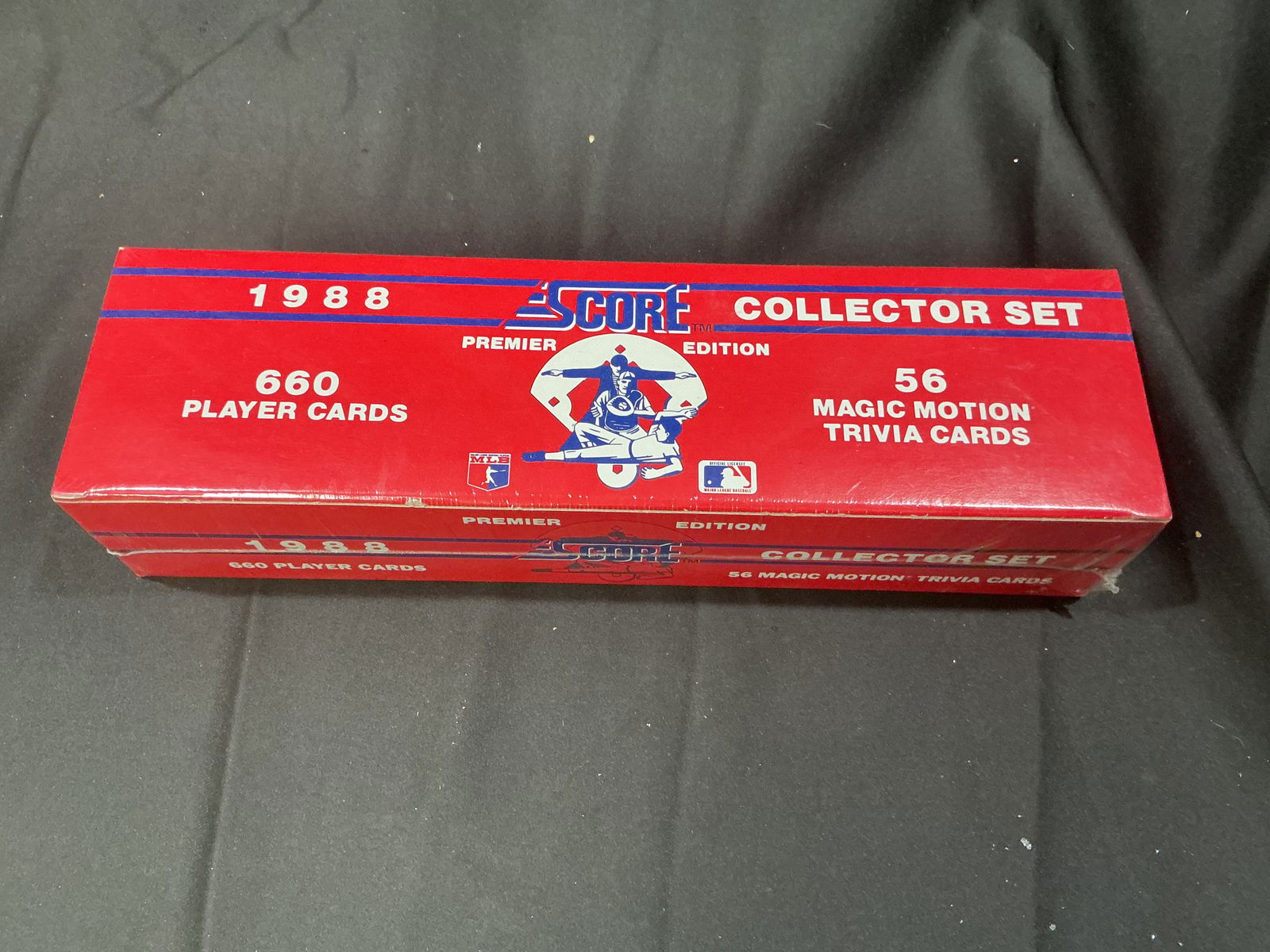 1988 Premier Edition Major League Baseball Complete Set Sealed 660 Cards Magic Motion: Sealed 1988 Premier Edition Major League Baseball complete collector set featuring 660 player cards and 56 Magic Motion trivia cards. Factory sealed set with full roster coverage from the late 1980s e